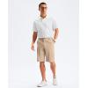 imageG Gradual Mens Golf Shorts 11 Long with 4 Pockets Lightweight Knee Length Elastic Waist Quick Dry Casual Dress Work ShortsLight Khaki