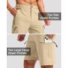imageG Gradual Mens Hiking Cargo Shorts with 4 Zipper Pockets 9 Quick Dry Lightweight Casual Work Shorts for Men Golf FishingKhaki