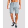 imageG Gradual Mens Hiking Cargo Shorts with 4 Zipper Pockets 9 Quick Dry Lightweight Casual Work Shorts for Men Golf FishingLight Grey