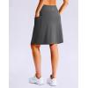 imageG Gradual Womens 20 Knee Length Golf Skirt Skort 4 Side Pockets Stretch High Waisted Tummy Control Skirt with ShortIron Grey