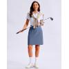 imageG Gradual Womens 20 Knee Length Golf Skirt Skort 4 Side Pockets Stretch High Waisted Tummy Control Skirt with ShortLight Grey Blue