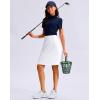imageG Gradual Womens 20 Knee Length Golf Skirt Skort 4 Side Pockets Stretch High Waisted Tummy Control Skirt with ShortWhite