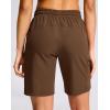 imageG Gradual Womens Hiking Shorts 2 Zipper Pockets Quick Dry Lightweigh 9 Bermuda Cargo Shorts Water Resistant Athletic GolfChestnut Brown