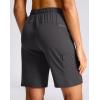 imageG Gradual Womens Hiking Shorts 2 Zipper Pockets Quick Dry Lightweigh 9 Bermuda Cargo Shorts Water Resistant Athletic GolfDark Grey