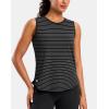 imageG Gradual Womens Sleeveless Workout Tops Lightweight High Neck Tennis Yoga Shirts Running Athletic Tank Tops for WomenWhite Stripe