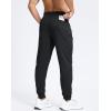 imageMens Cotton Fleece Lined Joggers with Zipper Pockets Athletic Workout Gym Lounge Sweatpants Winter Warm PantsBlack