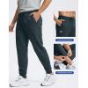 imageMens Cotton Fleece Lined Joggers with Zipper Pockets Athletic Workout Gym Lounge Sweatpants Winter Warm PantsDark Grey