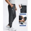 imageMens Cotton Fleece Lined Joggers with Zipper Pockets Athletic Workout Gym Lounge Sweatpants Winter Warm PantsHeather Dull Grey