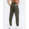 imageMens Cotton Fleece Lined Joggers with Zipper Pockets Athletic Workout Gym Lounge Sweatpants Winter Warm PantsMuscus Green