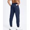 imageMens Cotton Fleece Lined Joggers with Zipper Pockets Athletic Workout Gym Lounge Sweatpants Winter Warm PantsNavy
