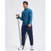 imageMens Cotton Fleece Lined Joggers with Zipper Pockets Athletic Workout Gym Lounge Sweatpants Winter Warm PantsNavy