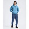 imageMens Cotton Fleece Lined Joggers with Zipper Pockets Athletic Workout Gym Lounge Sweatpants Winter Warm PantsPeacock Blue