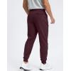imageMens Cotton Fleece Lined Joggers with Zipper Pockets Athletic Workout Gym Lounge Sweatpants Winter Warm PantsWine