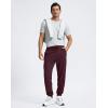 imageMens Cotton Fleece Lined Joggers with Zipper Pockets Athletic Workout Gym Lounge Sweatpants Winter Warm PantsWine
