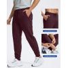 imageMens Cotton Fleece Lined Joggers with Zipper Pockets Athletic Workout Gym Lounge Sweatpants Winter Warm PantsWine