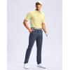 imageMens Golf Shirt Jacquard Short Sleeve Dry Fit Moisture Wicking Performance Athletic Summer Collared Polo Shirts for MenLight Yellow
