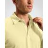 imageMens Golf Shirt Jacquard Short Sleeve Dry Fit Moisture Wicking Performance Athletic Summer Collared Polo Shirts for MenLight Yellow