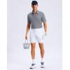 imageMens Golf Shirt Jacquard Short Sleeve Dry Fit Moisture Wicking Performance Athletic Summer Collared Polo Shirts for MenSilver Grey