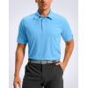 imageMens Golf Shirt Jacquard Short Sleeve Dry Fit Moisture Wicking Performance Athletic Summer Collared Polo Shirts for MenSky Blue