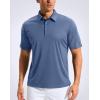 imageMens Golf Shirt Jacquard Short Sleeve Dry Fit Moisture Wicking Performance Athletic Summer Collared Polo Shirts for MenSlate Blue