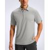 imageMens Golf Shirt Jacquard Short Sleeve Dry Fit Moisture Wicking Performance Athletic Summer Collared Polo Shirts for MenWarm Gray