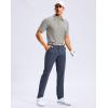 imageMens Golf Shirt Jacquard Short Sleeve Dry Fit Moisture Wicking Performance Athletic Summer Collared Polo Shirts for MenWarm Gray