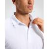 imageMens Golf Shirt Jacquard Short Sleeve Dry Fit Moisture Wicking Performance Athletic Summer Collared Polo Shirts for MenWhite
