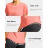 imageWomens Short Sleeve Workout Shirts UPF 50 Sun Protection TShirts Quick Dry Breathable Gym Running Hiking Tops for WomenCoral Pink