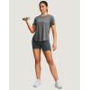 imageWomens Short Sleeve Workout Shirts UPF 50 Sun Protection TShirts Quick Dry Breathable Gym Running Hiking Tops for WomenHeather Dark Grey