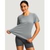 imageWomens Short Sleeve Workout Shirts UPF 50 Sun Protection TShirts Quick Dry Breathable Gym Running Hiking Tops for WomenHeather Light Grey