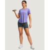 imageWomens Short Sleeve Workout Shirts UPF 50 Sun Protection TShirts Quick Dry Breathable Gym Running Hiking Tops for WomenHeather Purple