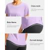 imageWomens Short Sleeve Workout Shirts UPF 50 Sun Protection TShirts Quick Dry Breathable Gym Running Hiking Tops for WomenHyacinth Purple