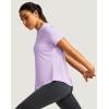 imageWomens Short Sleeve Workout Shirts UPF 50 Sun Protection TShirts Quick Dry Breathable Gym Running Hiking Tops for WomenHyacinth Purple