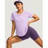 imageWomens Short Sleeve Workout Shirts UPF 50 Sun Protection TShirts Quick Dry Breathable Gym Running Hiking Tops for WomenHyacinth Purple