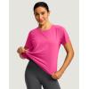 imageWomens Short Sleeve Workout Shirts UPF 50 Sun Protection TShirts Quick Dry Breathable Gym Running Hiking Tops for WomenRose