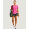 imageWomens Short Sleeve Workout Shirts UPF 50 Sun Protection TShirts Quick Dry Breathable Gym Running Hiking Tops for WomenRose