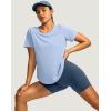 imageWomens Short Sleeve Workout Shirts UPF 50 Sun Protection TShirts Quick Dry Breathable Gym Running Hiking Tops for WomenSnow Blue