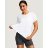 imageWomens Short Sleeve Workout Shirts UPF 50 Sun Protection TShirts Quick Dry Breathable Gym Running Hiking Tops for WomenWhite