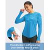 imageWomens UPF 50 Sun Shirt Long Sleeve UV Shirts Rash Guard Lightweight Quick Dry Workout Hiking Tops for WomenBlue Fish