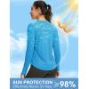 imageWomens UPF 50 Sun Shirt Long Sleeve UV Shirts Rash Guard Lightweight Quick Dry Workout Hiking Tops for WomenBlue Fish