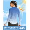 imageWomens UPF 50 Sun Shirt Long Sleeve UV Shirts Rash Guard Lightweight Quick Dry Workout Hiking Tops for WomenBlueWhite Gradient