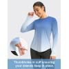 imageWomens UPF 50 Sun Shirt Long Sleeve UV Shirts Rash Guard Lightweight Quick Dry Workout Hiking Tops for WomenBlueWhite Gradient