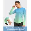imageWomens UPF 50 Sun Shirt Long Sleeve UV Shirts Rash Guard Lightweight Quick Dry Workout Hiking Tops for WomenGreenYellow Gradient