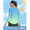 imageWomens UPF 50 Sun Shirt Long Sleeve UV Shirts Rash Guard Lightweight Quick Dry Workout Hiking Tops for WomenGreenYellow Gradient