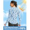 imageWomens UPF 50 Sun Shirt Long Sleeve UV Shirts Rash Guard Lightweight Quick Dry Workout Hiking Tops for WomenPeri Blue Freesia