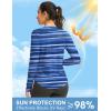 imageWomens UPF 50 Sun Shirt Long Sleeve UV Shirts Rash Guard Lightweight Quick Dry Workout Hiking Tops for WomenRipple Blue