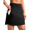 imageG Gradual 18 Golf Skirts for Women Zipper Pockets Knee Length Skort with Shorts Underneath High Waist Tennis PickleballBlack