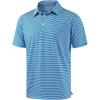 imageG Gradual Mens Golf Shirt Dry Fit Moisture Wicking Perfomance Short Sleeve Striped Polo Shirts for Men Dressy CasualAqua Stripe