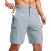 imageG Gradual Mens Hiking Cargo Shorts with 4 Zipper Pockets 9 Quick Dry Lightweight Casual Work Shorts for Men Golf FishingLight Grey