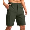 imageG Gradual Mens Hiking Cargo Shorts with 4 Zipper Pockets 9 Quick Dry Lightweight Casual Work Shorts for Men Golf FishingOarmy Green